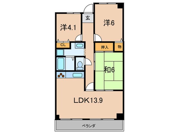 セゾン日野の物件間取画像